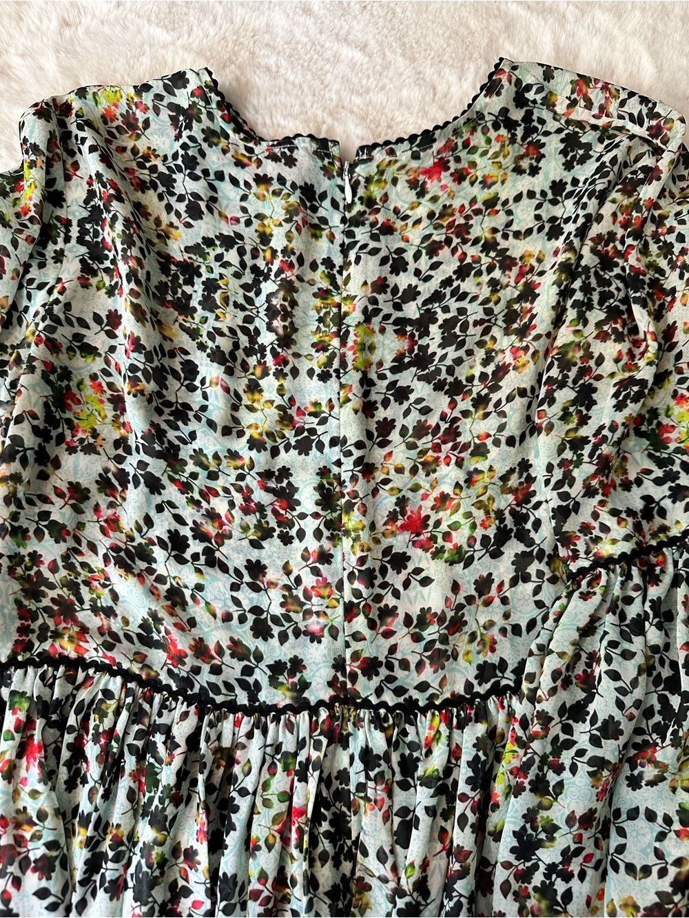 Bhanuni by Jyoti Floral Embroidered Babydoll Dress Bohemian Flowy Size 12 - Picture 14 of 16